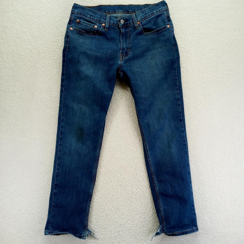 Levi Strauss Co 511 Mens Jeans Dark Wash Slim‎ Fit Size 32x30 Distressed